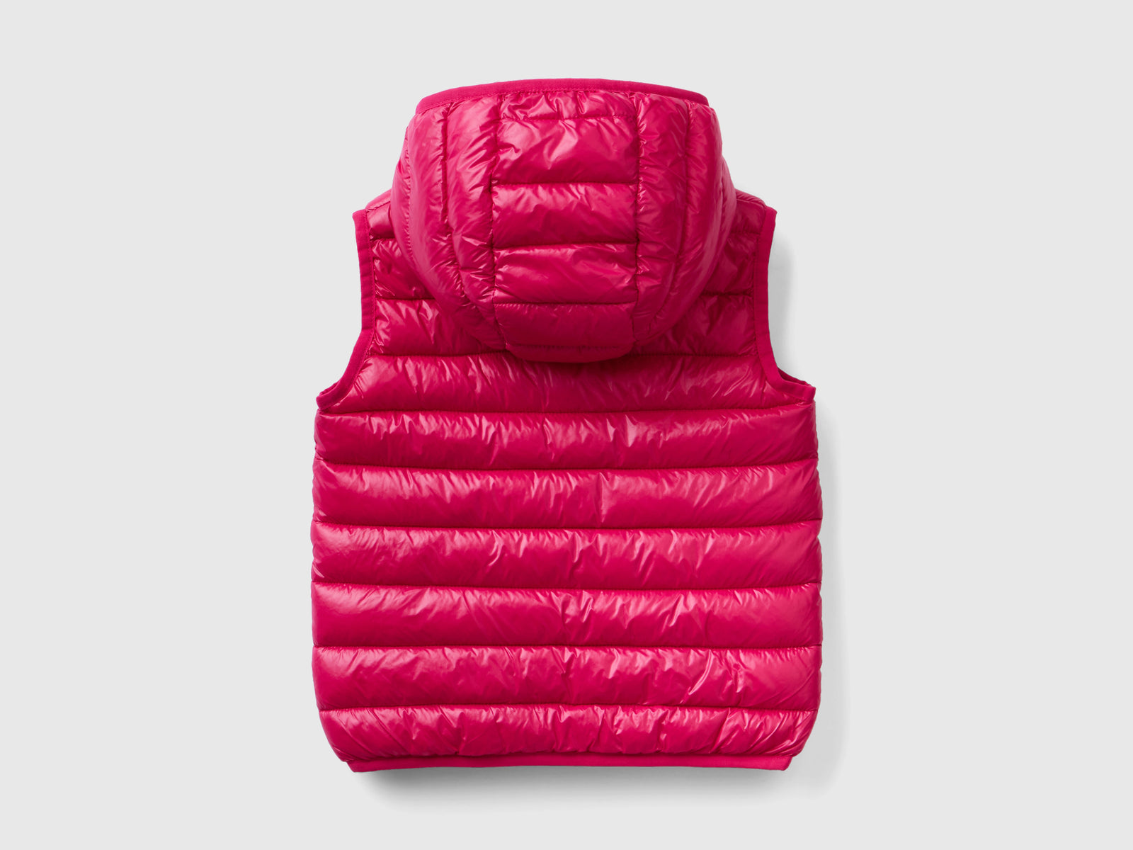 Gilet imbottito con cappuccio da bimba ciclamino 2 | Benetton Outlet