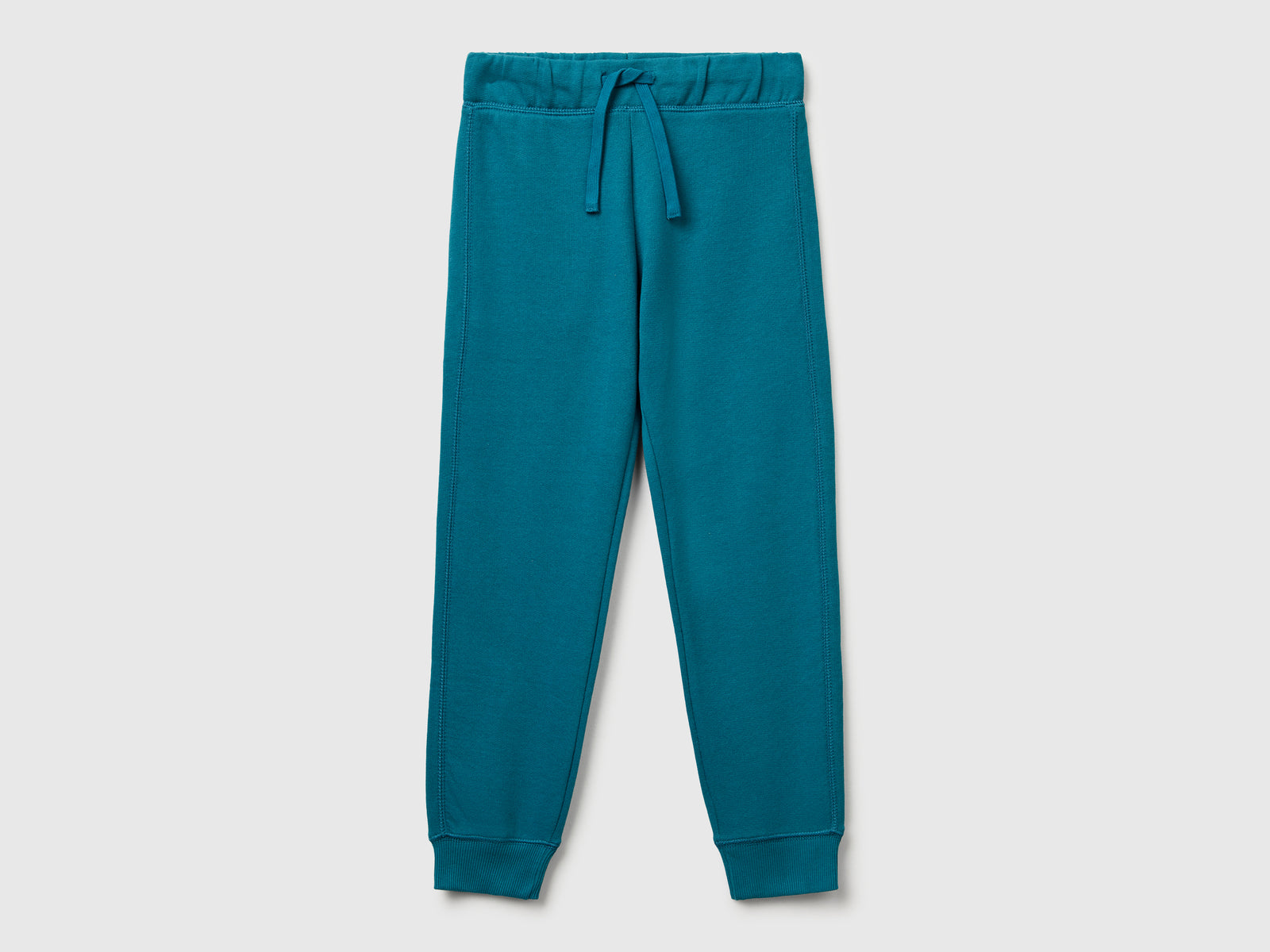 Pantaloni in felpa con logo da bambino verde ottanio | Benetton Outlet