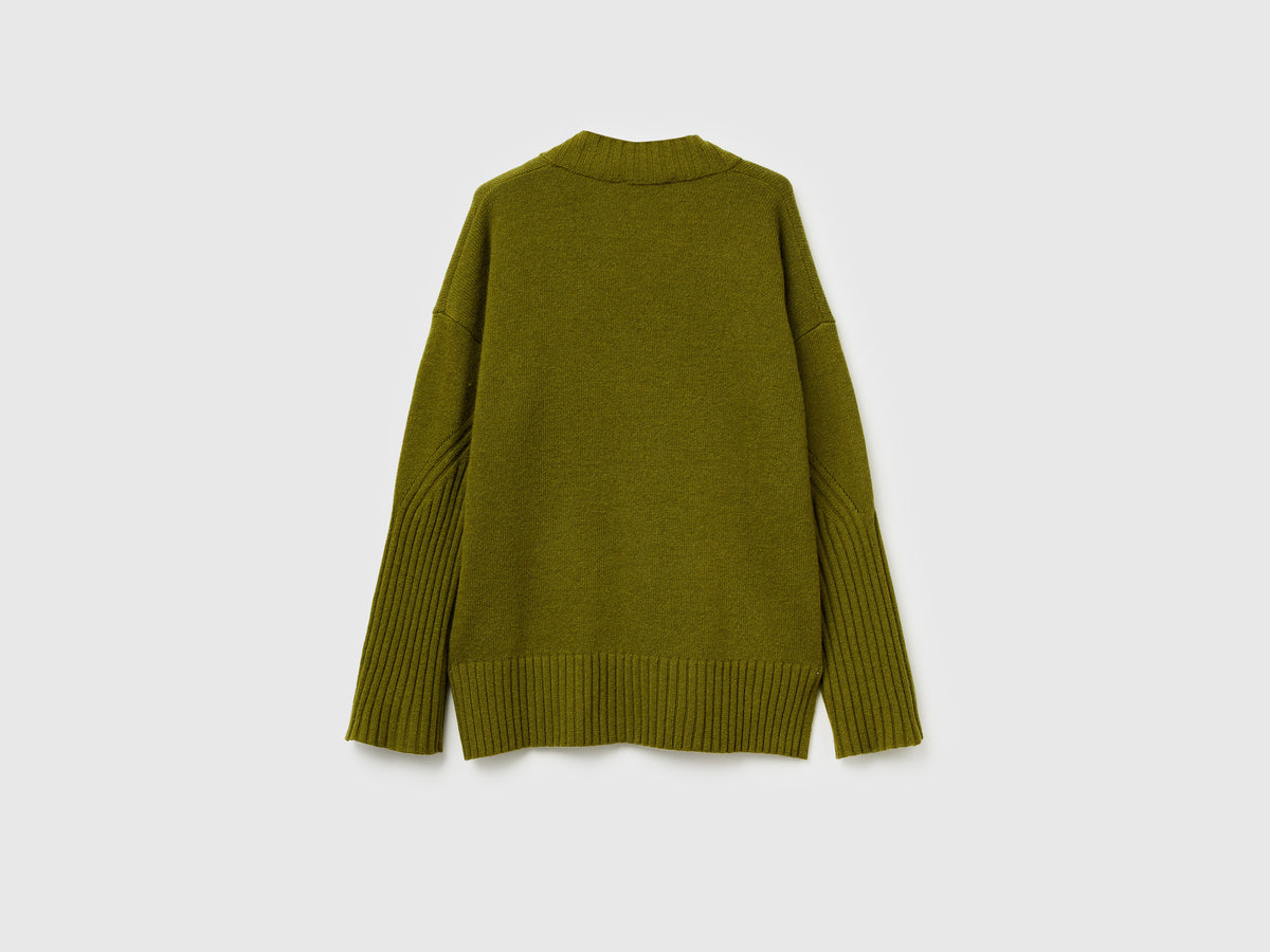Maglione over fit in misto lana