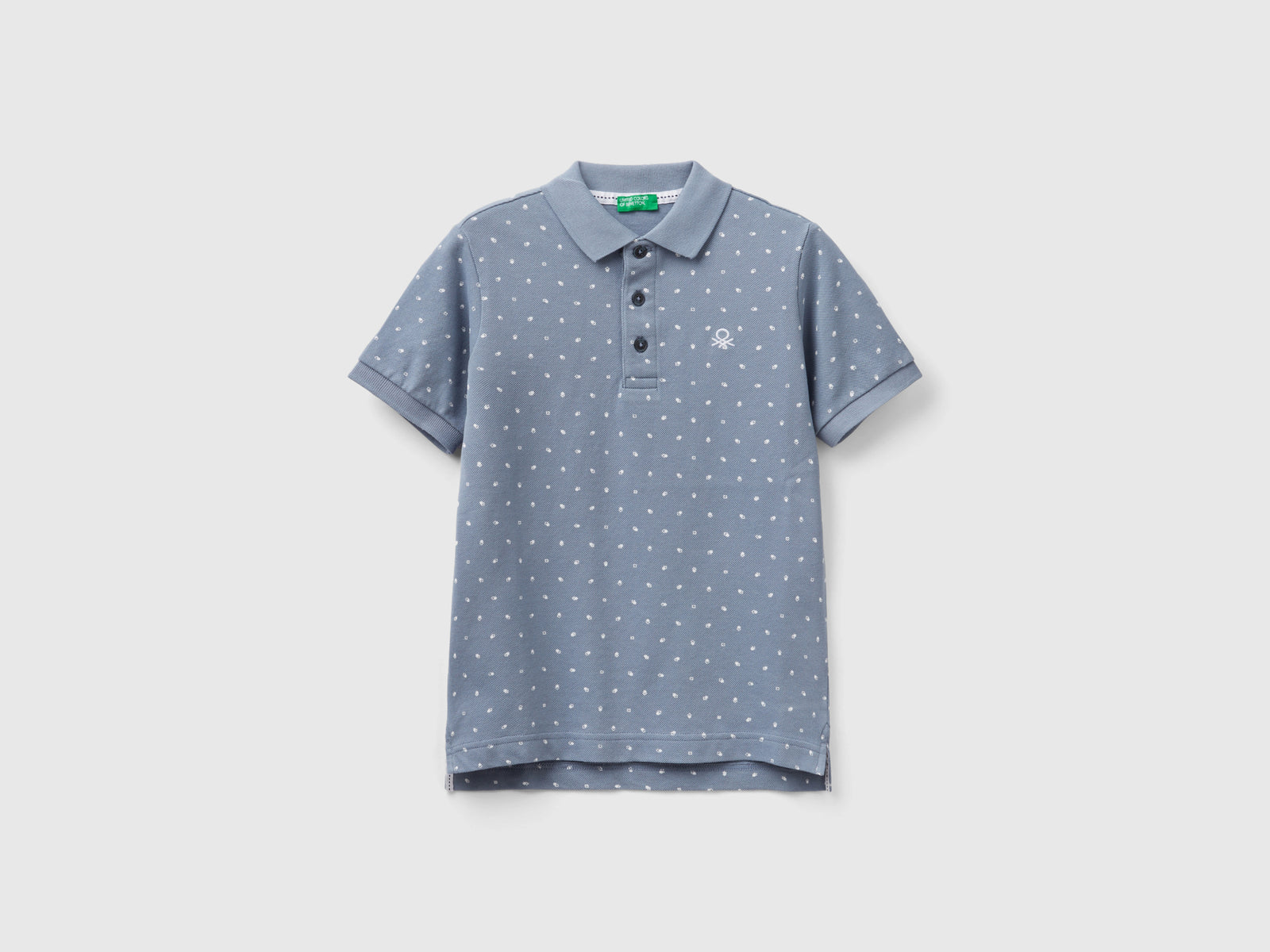 Polo micro fantasia slim fit da bambino grigio | Benetton Outlet