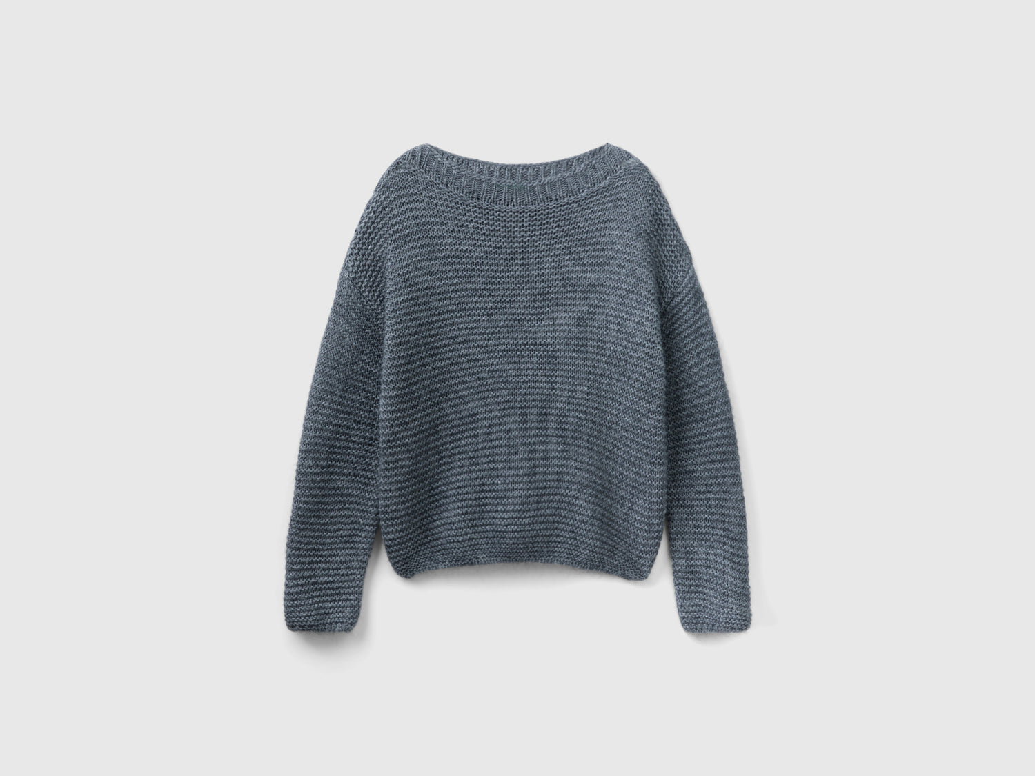 Maglia con scollo a barchetta da donna grigio scuro | Benetton Outlet