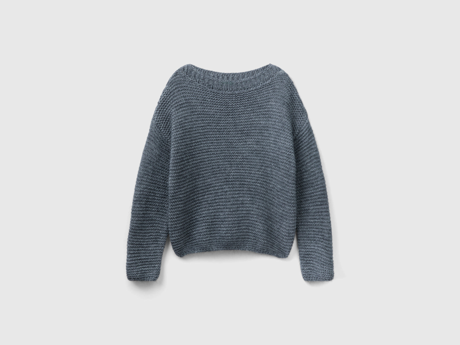 Maglia con scollo a barchetta da donna grigio scuro | Benetton Outlet