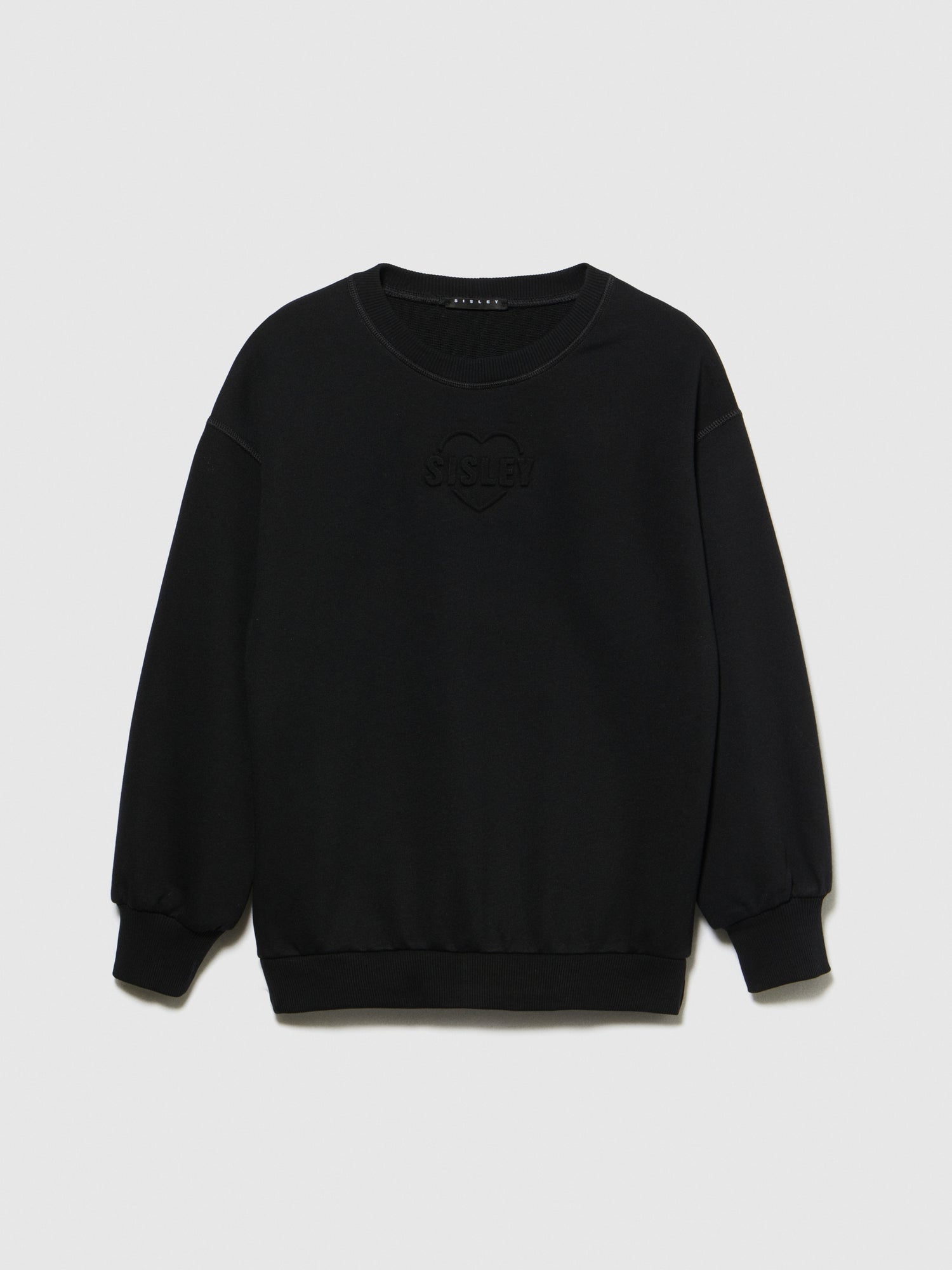 Felpa con stampa a rilievo da bambina nero | Sisley young Outlet