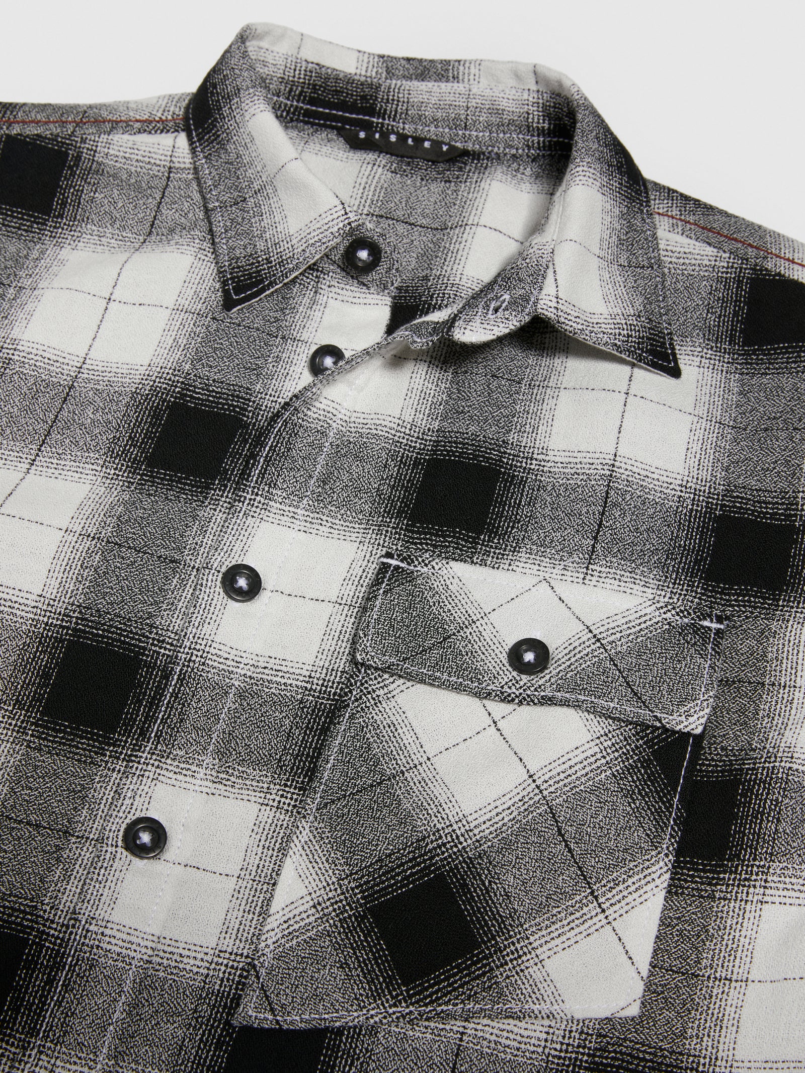 Camicia over a quadri da bambino nero 3 | Sisley young Outlet