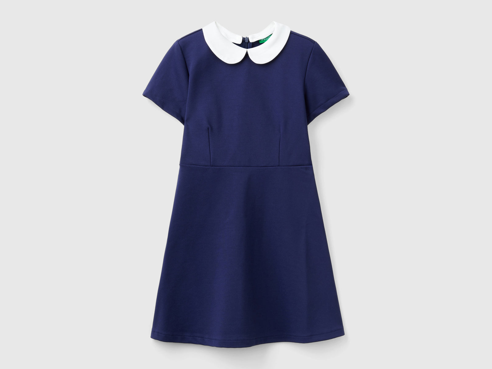 Abito con colletto staccabile da bambina blu scuro | Benetton Outlet