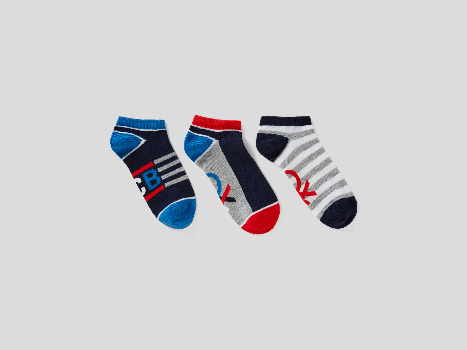 Set tre paia di calzini da bambino blu scuro | Benetton Outlet