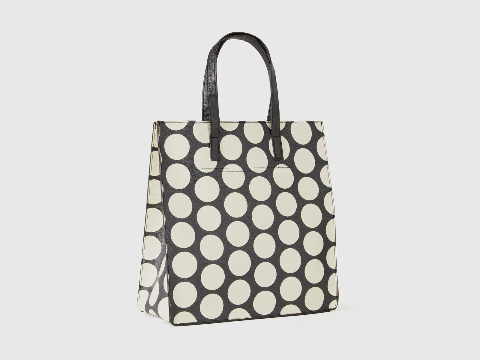 Shopping bag a pois da donna nero 2 | Benetton Outlet