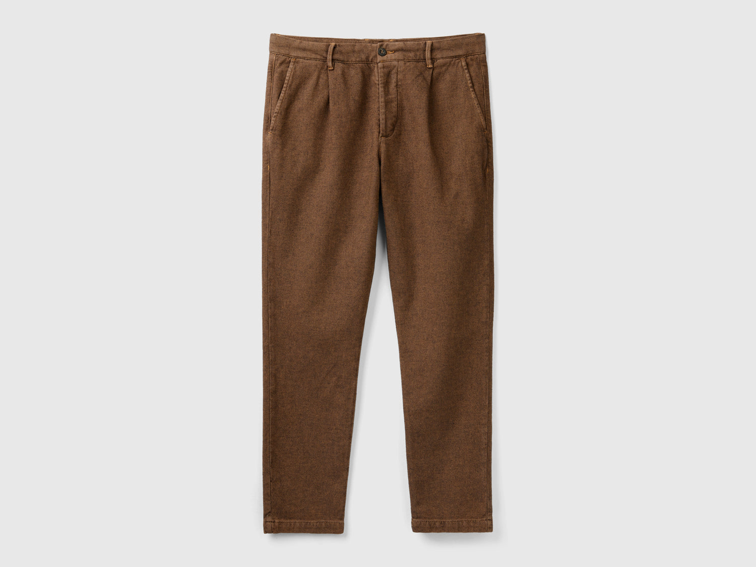 Chino fantasia slim fit da uomo marrone | Benetton Outlet