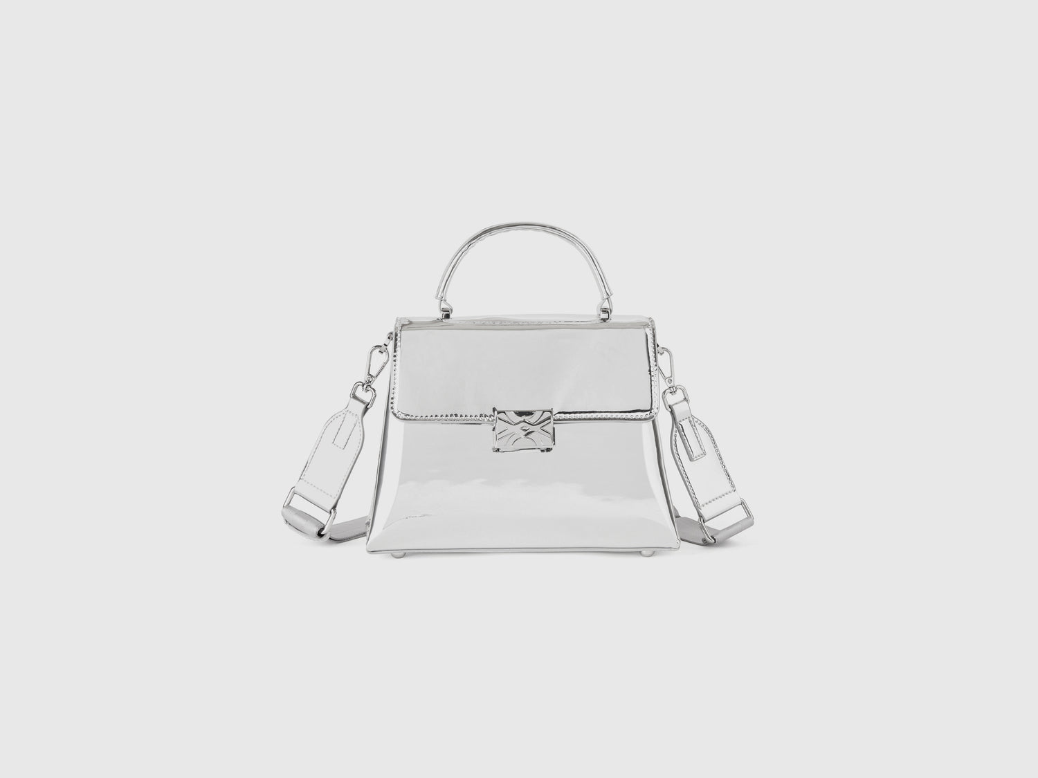 Borsa lucido da donna argento | Benetton Outlet
