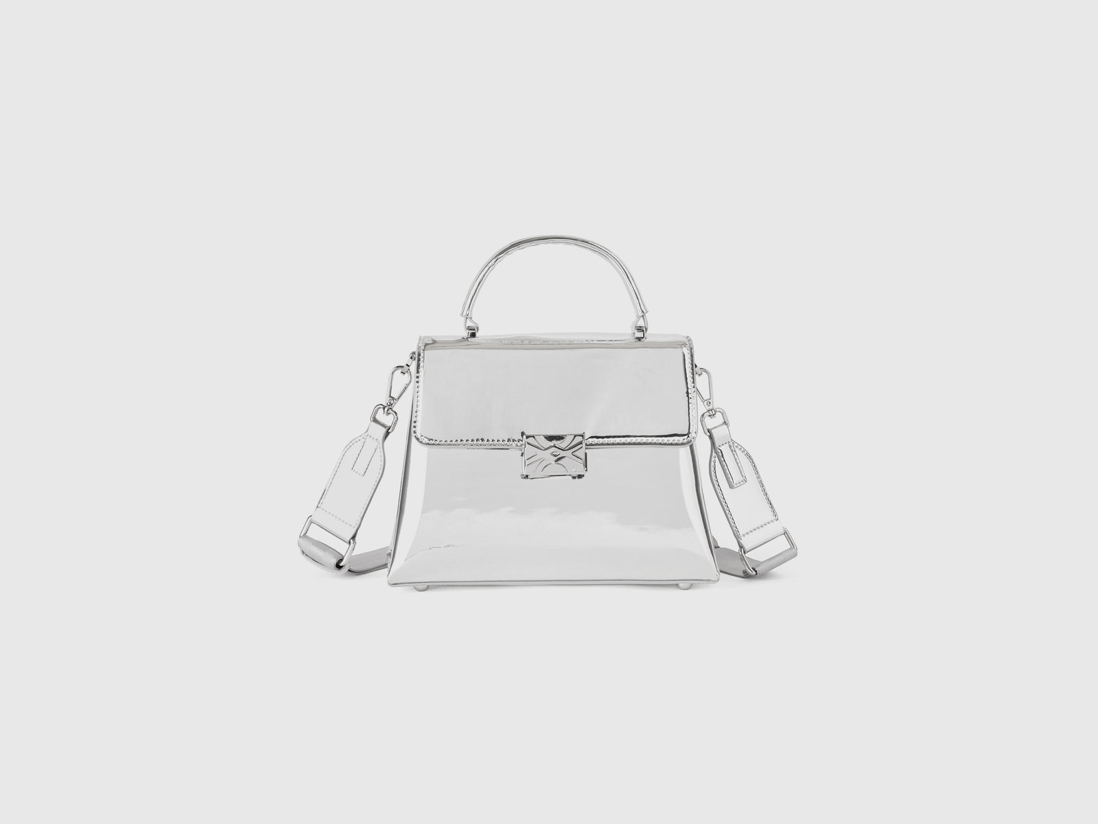 Borsa lucido da donna argento | Benetton Outlet