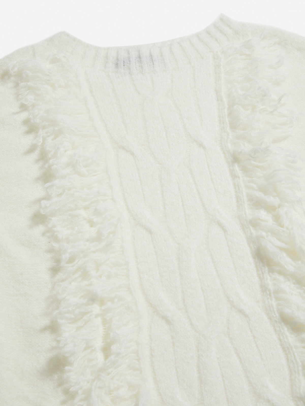 Maglia con treccia e frange