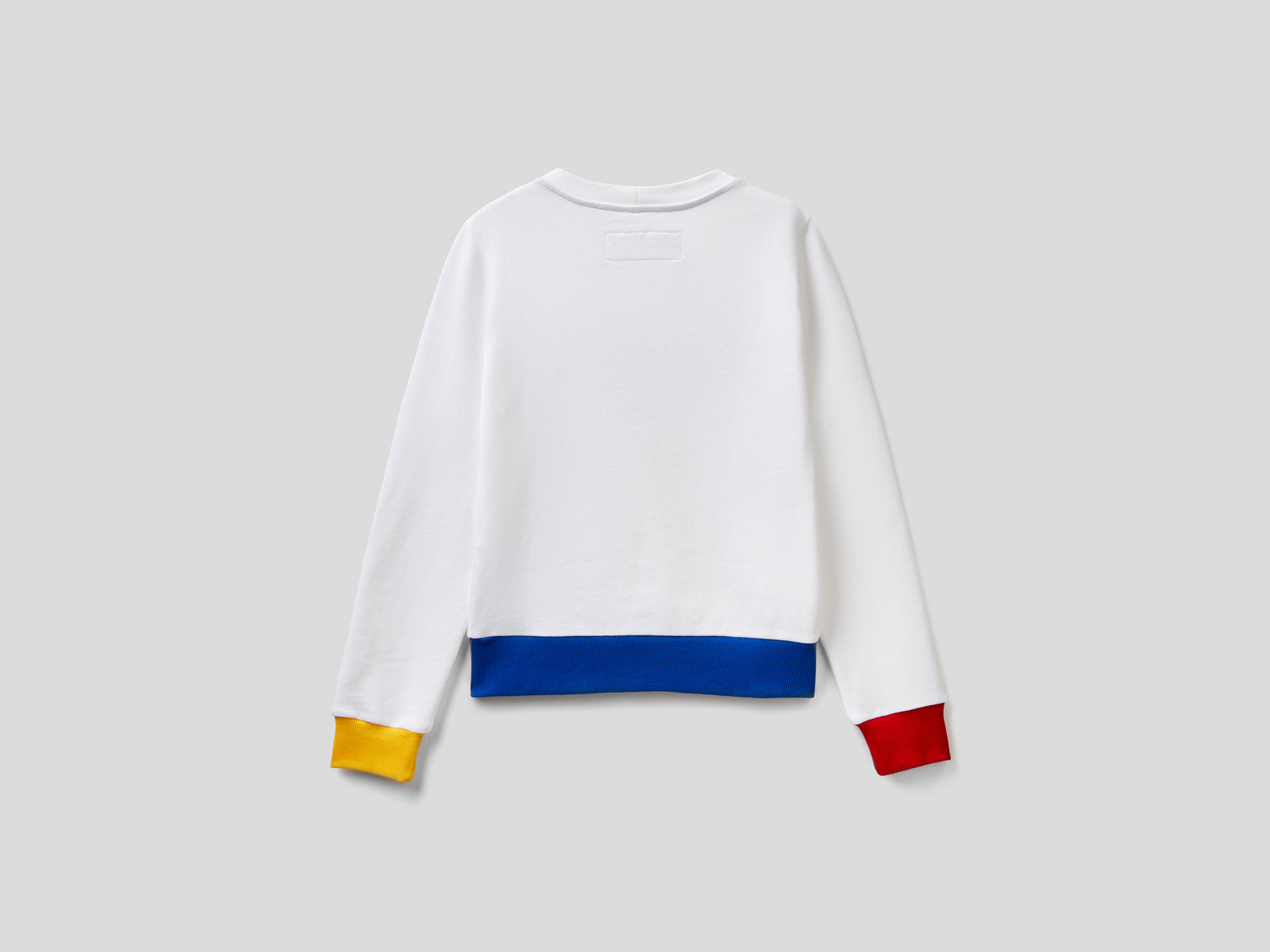 Felpa 100% cotone con stampa logo da donna bianco 2 | Benetton Outlet