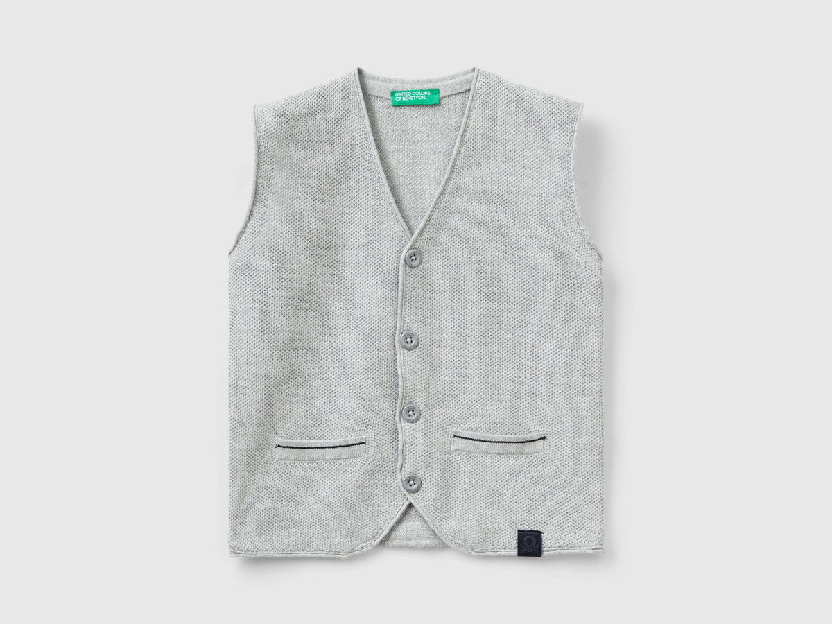 Gilet in misto cotone e lana