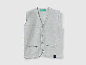 Gilet in misto cotone e lana