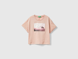 T-shirt con stampa fotografica cavalli
