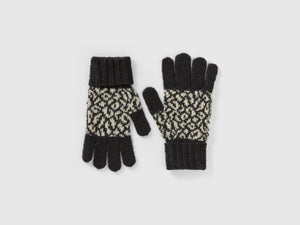 Guanti animalier in misto lana