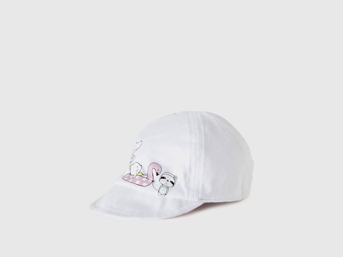 Cappellino con visiera modello baseball in puro cotone