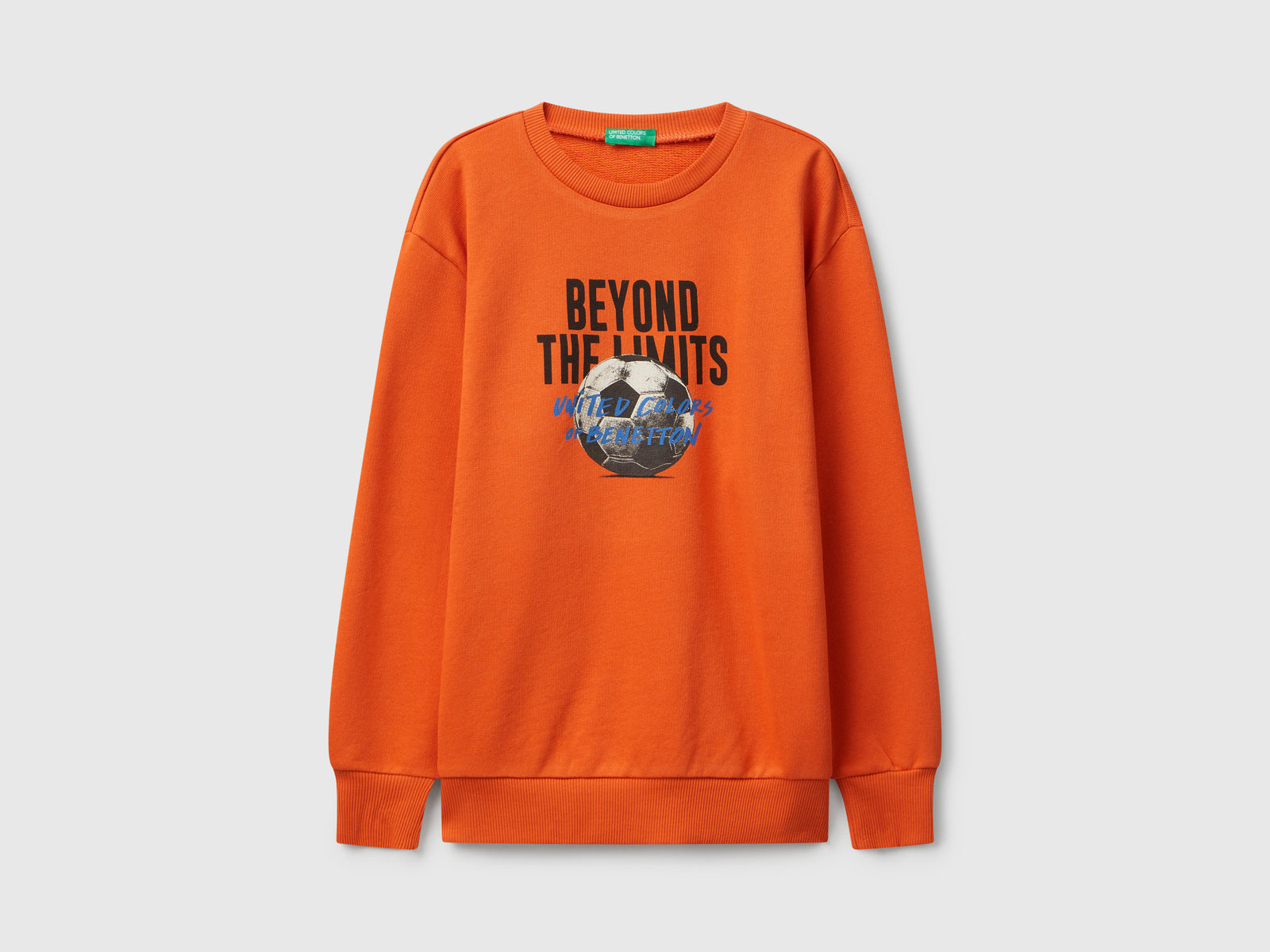Felpa con stampa slogan da bambino arancione | Benetton Outlet