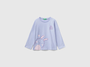T-shirt con stampa glitter