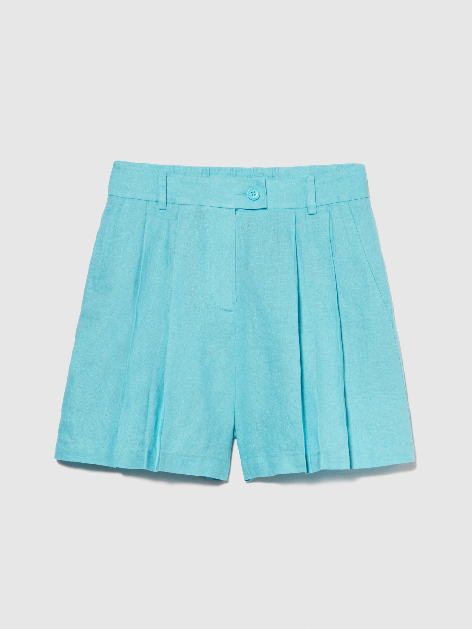 Shorts 100% lino da donna azzurro | Sisley Outlet