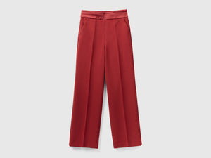 Pantaloni con cintura in raso