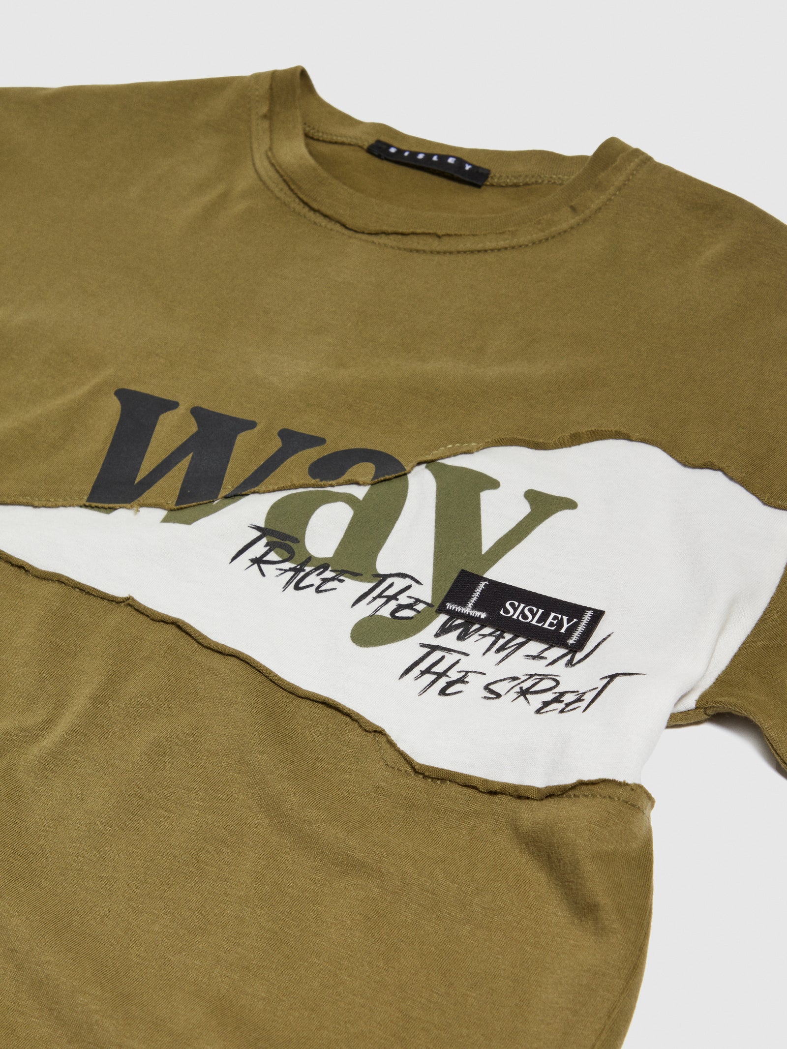 T-shirt color block con stampa da bambino verde militare 2 | Sisley young Outlet