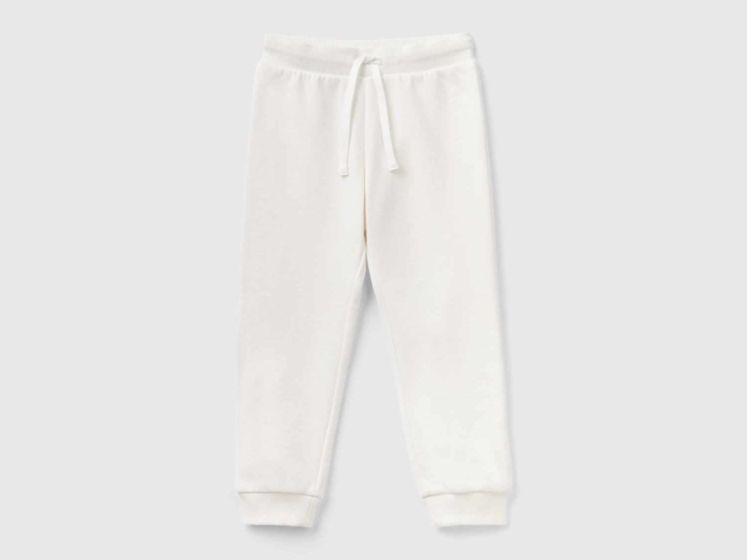 Joggers in felpa con coulisse da bimba bianco panna | Benetton Outlet