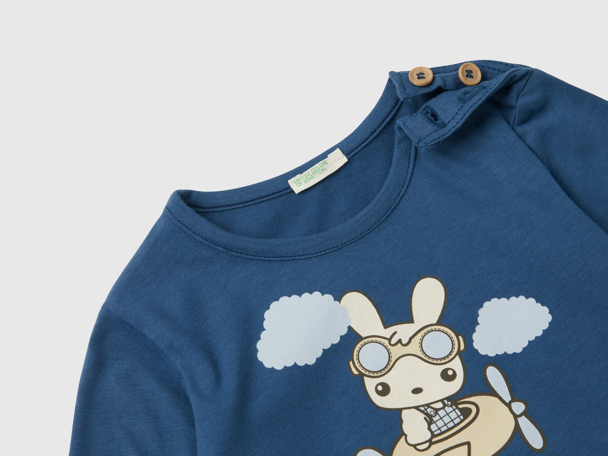 Calda t-shirt con stampa coniglietto