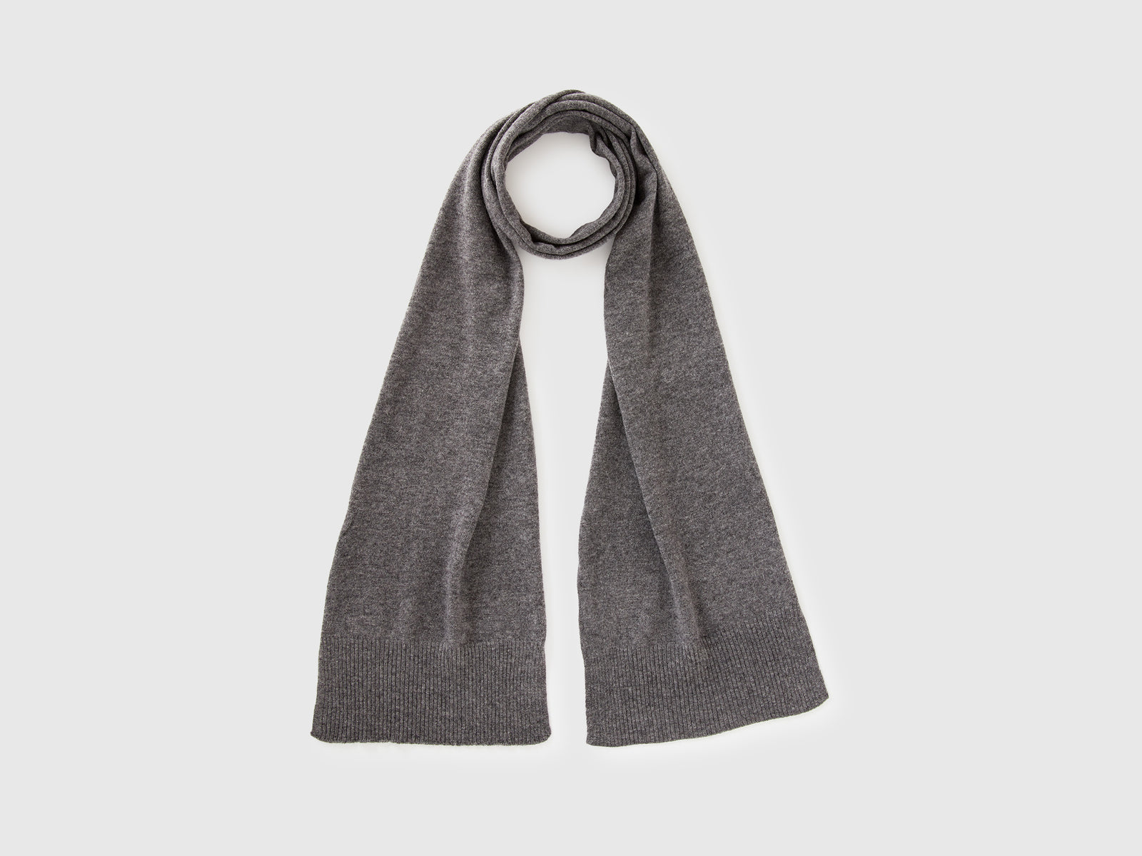 Sciarpa in pura lana Merino da donna grigio scuro | Benetton Outlet