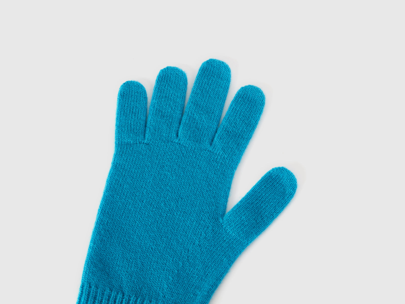 Guanti in pura lana Merino da donna turchese 2 | Benetton Outlet