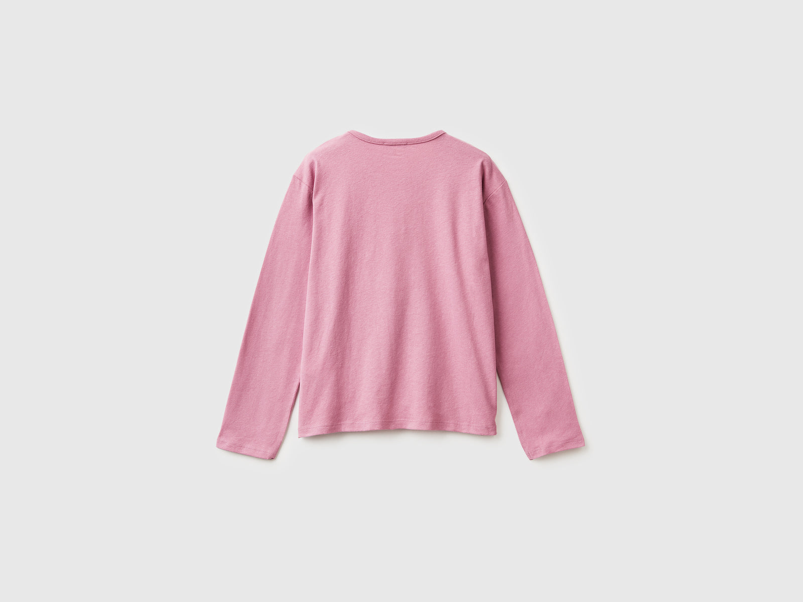 T-shirt in caldo cotone con paillettes da bambina rosa 2 | Benetton Outlet