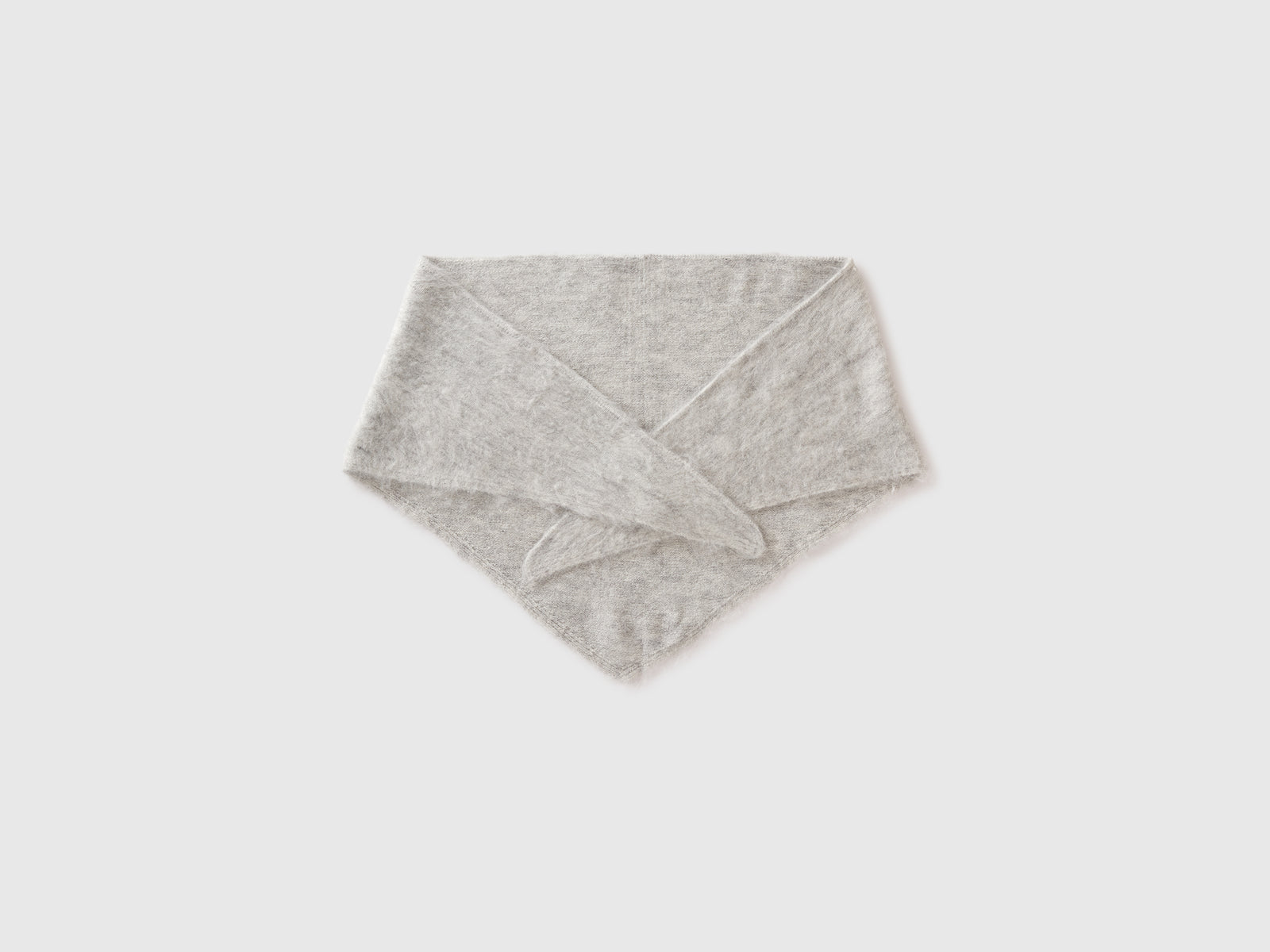 Scialle in misto lana da donna grigio chiaro 2 | Benetton Outlet