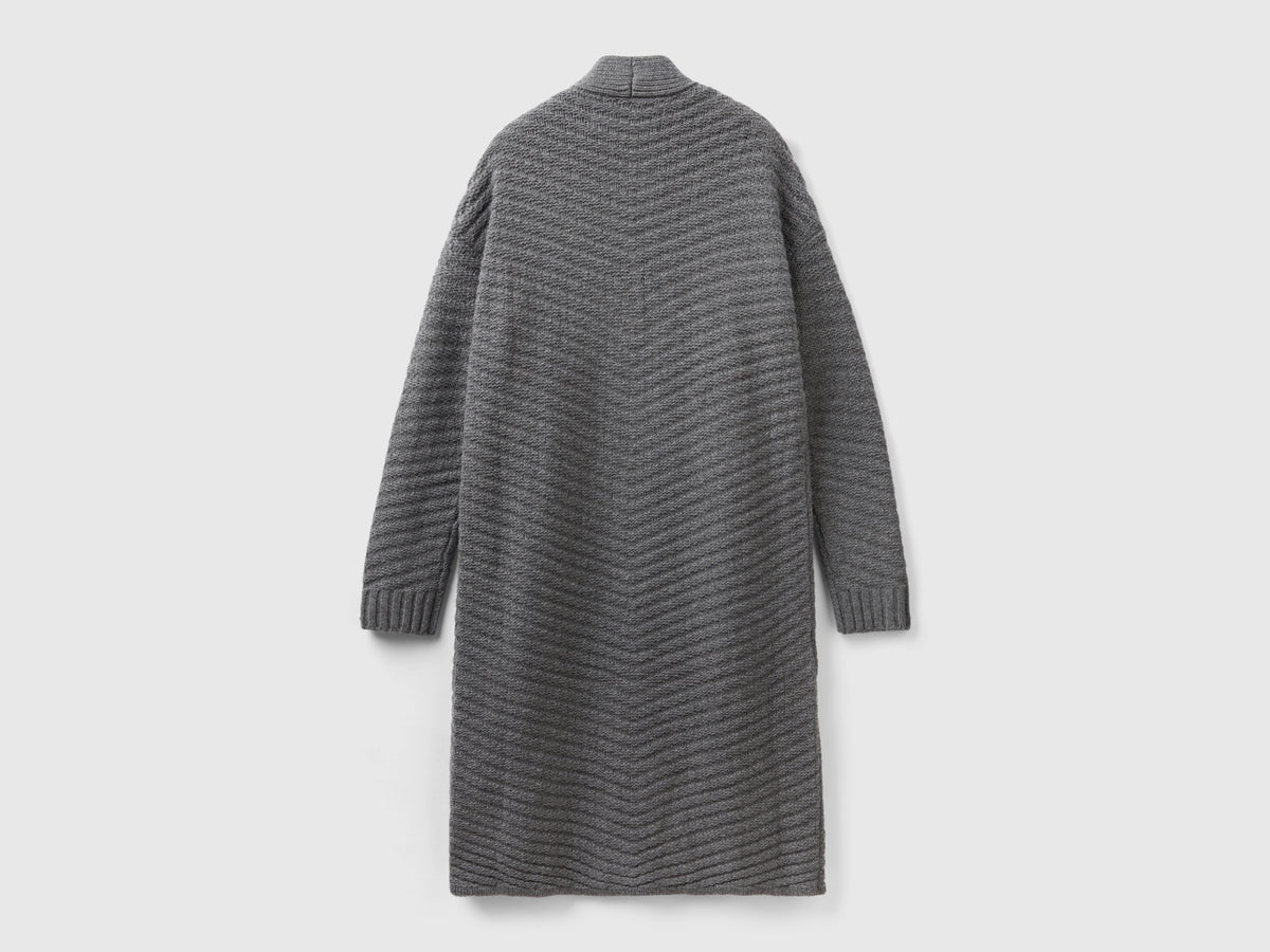 Cardigan lungo lavorato