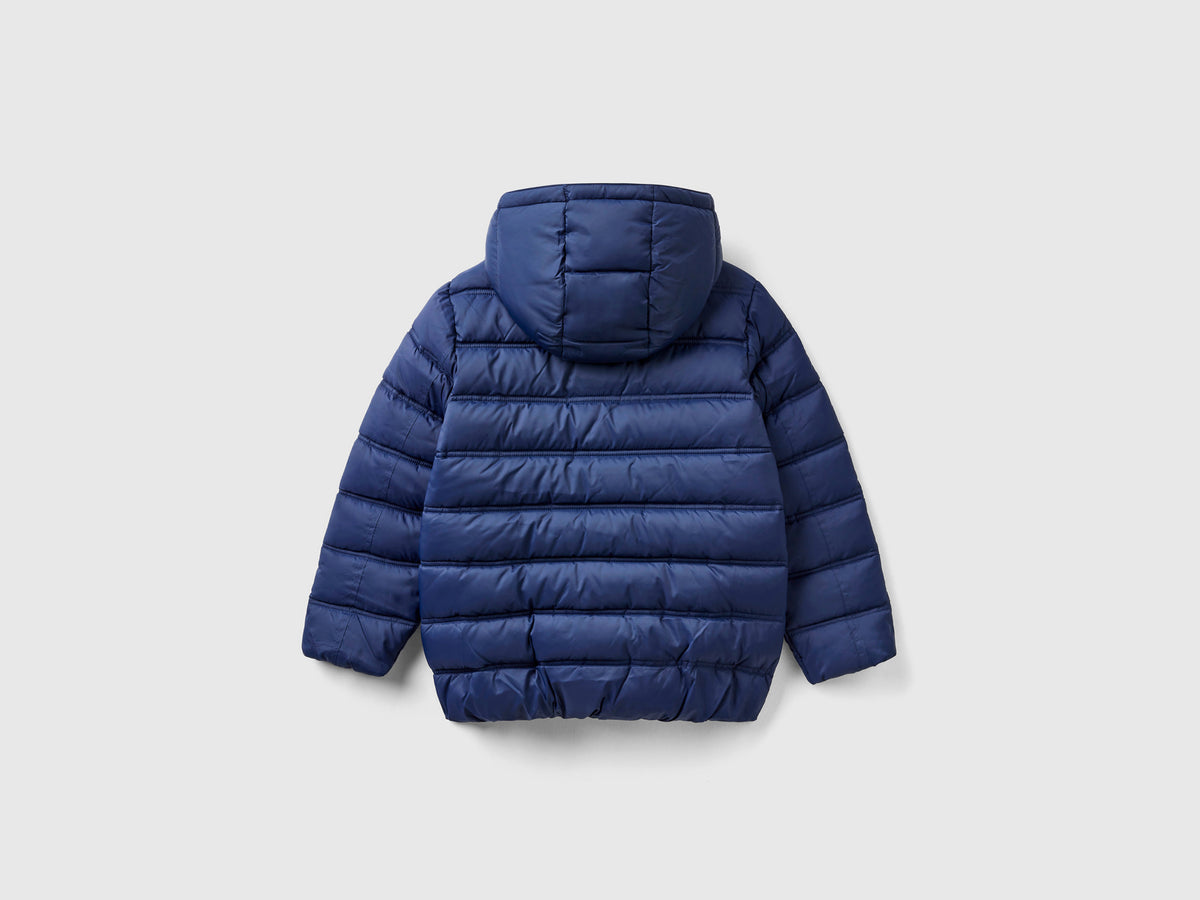 Padded jacket with hood and logo