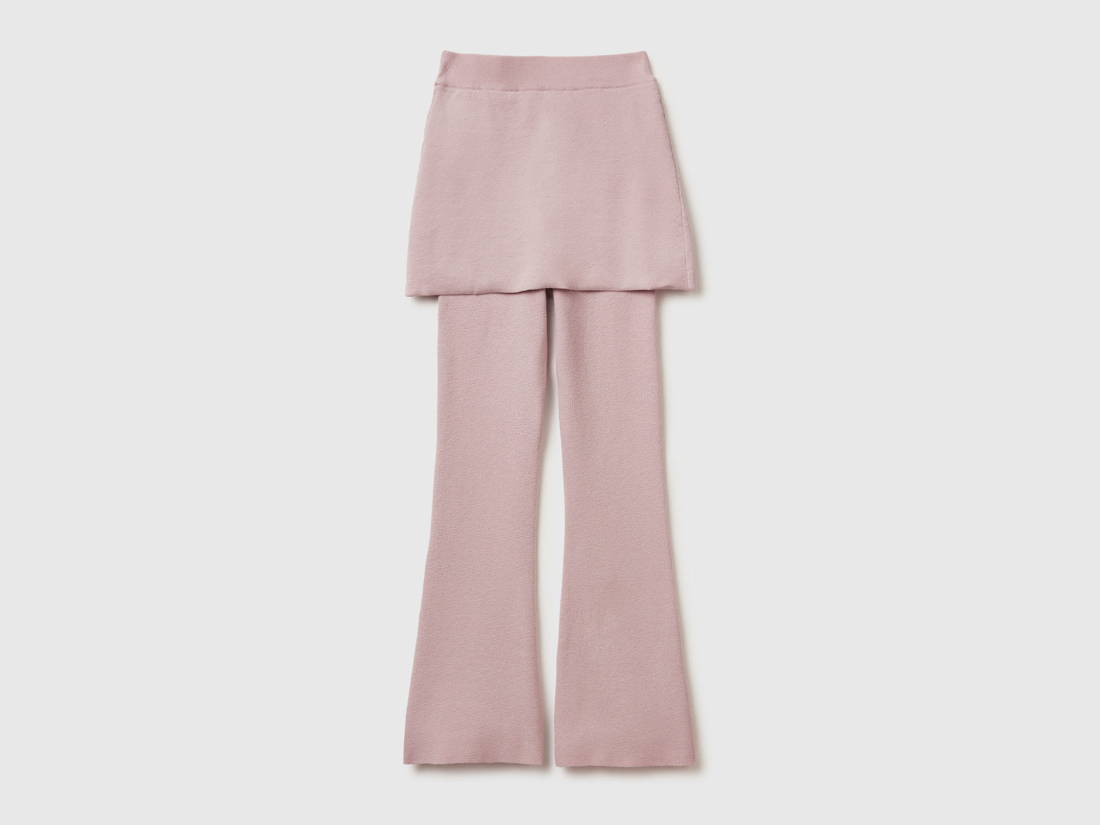 Pantaloni flare con minigonna da donna rosa tenue 2 | Benetton Outlet
