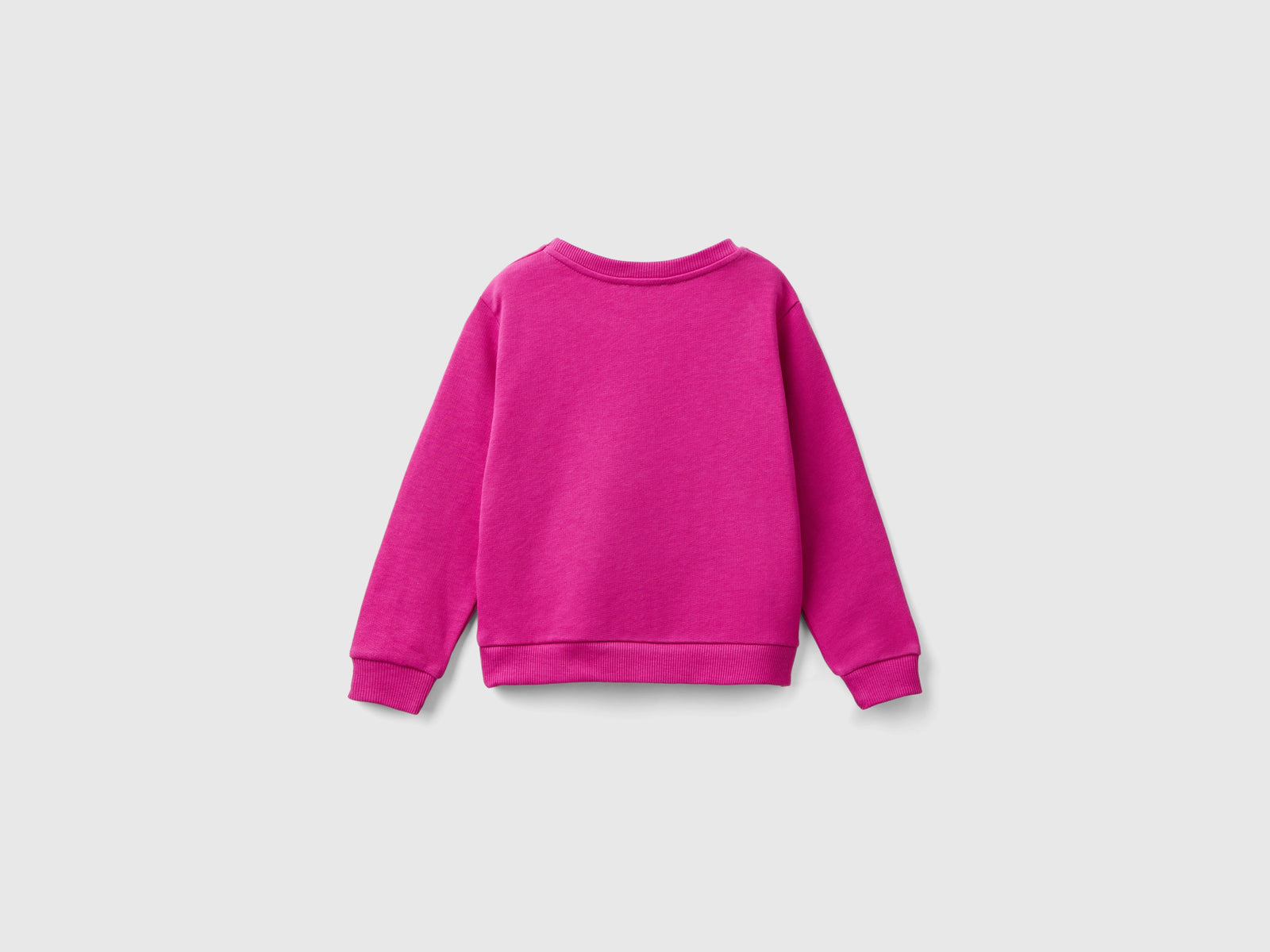 Felpa 100% cotone bio con logo da bimba fucsia 2 | Benetton Outlet