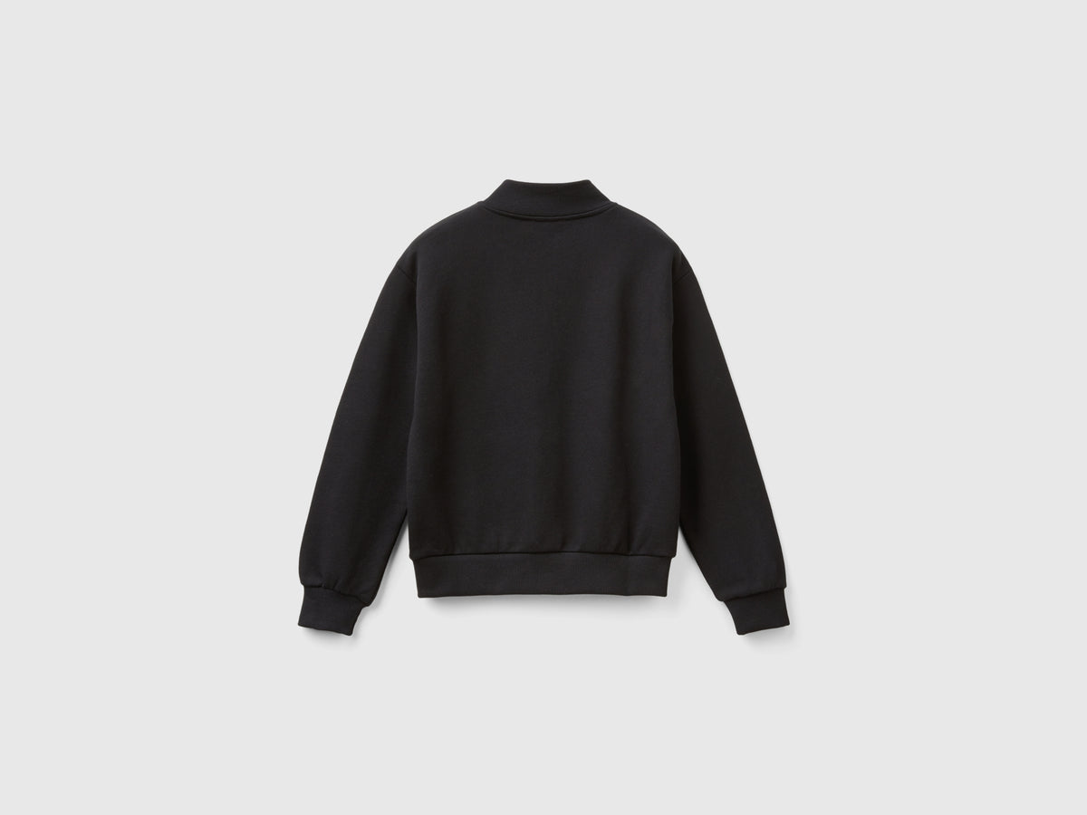 Felpa con zip e colletto