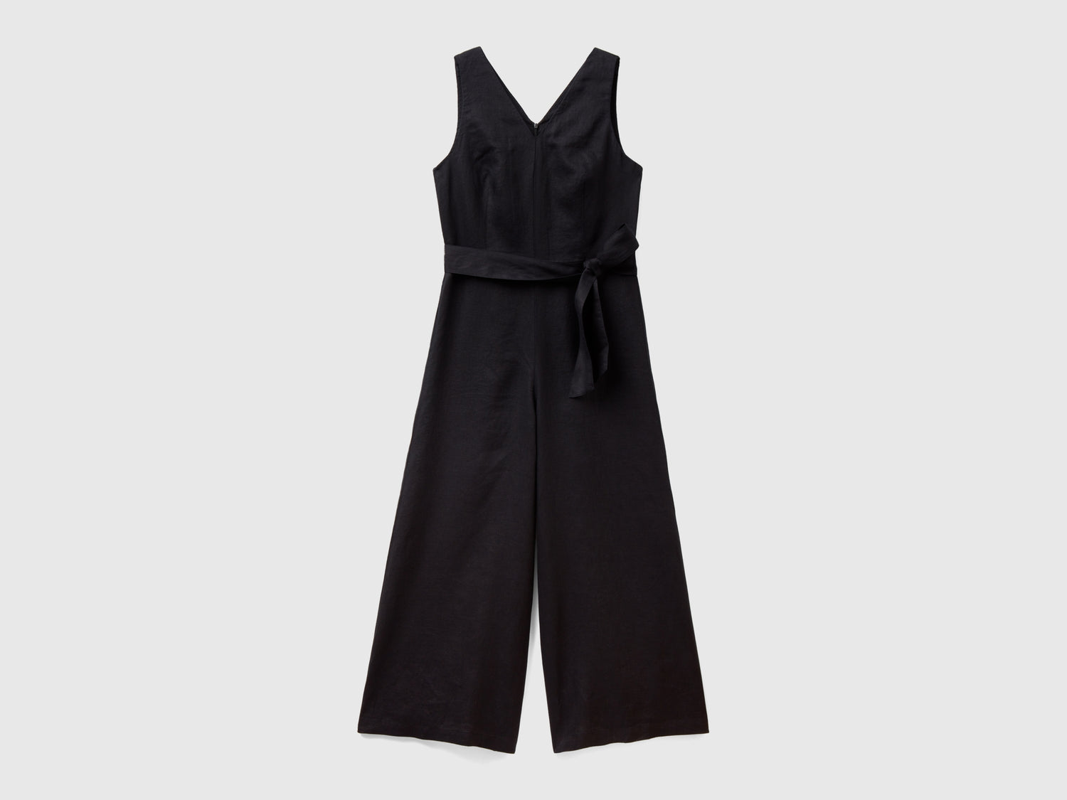Tuta in puro lino da donna nero | Benetton Outlet