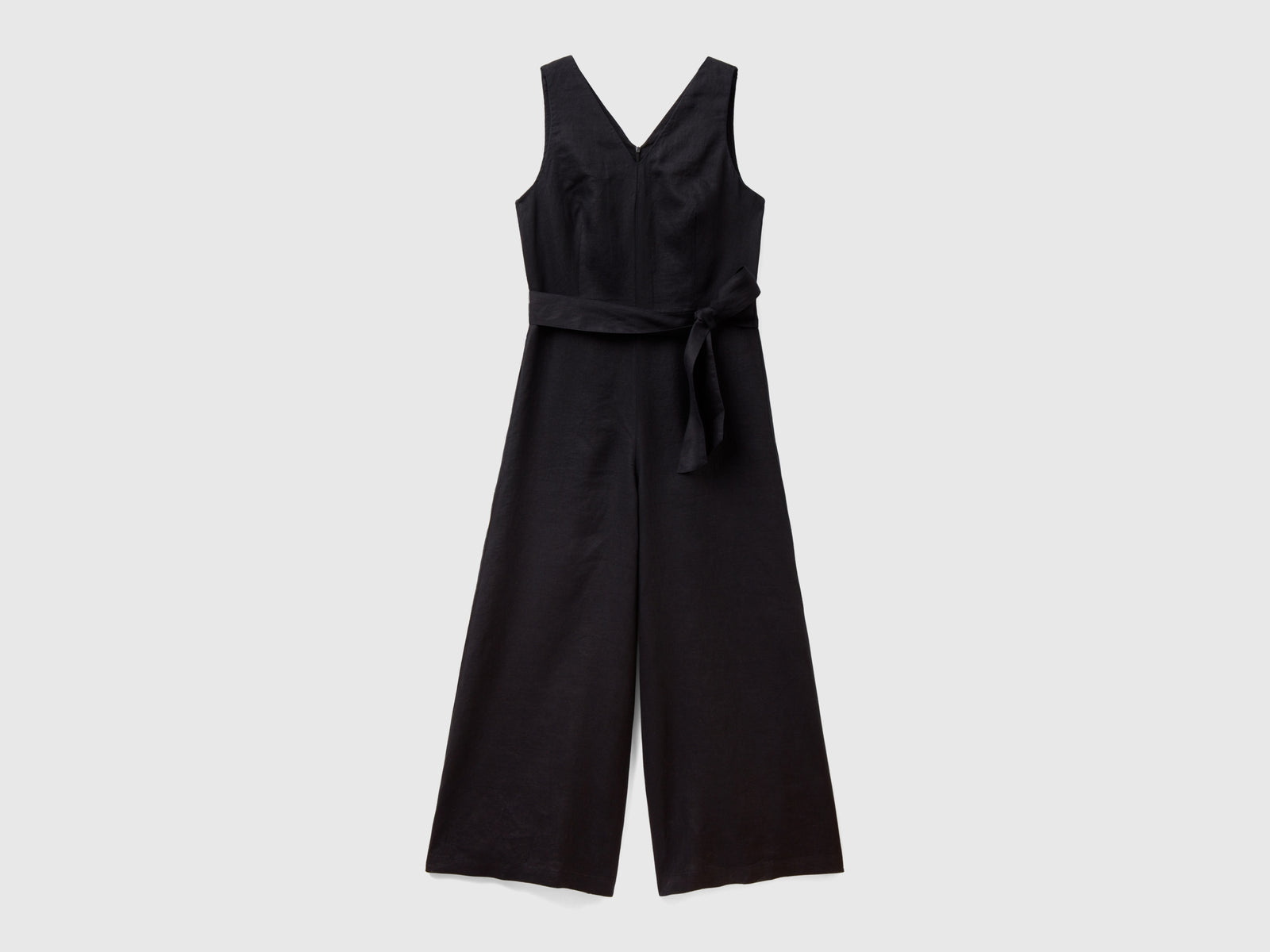 Tuta in puro lino da donna nero | Benetton Outlet