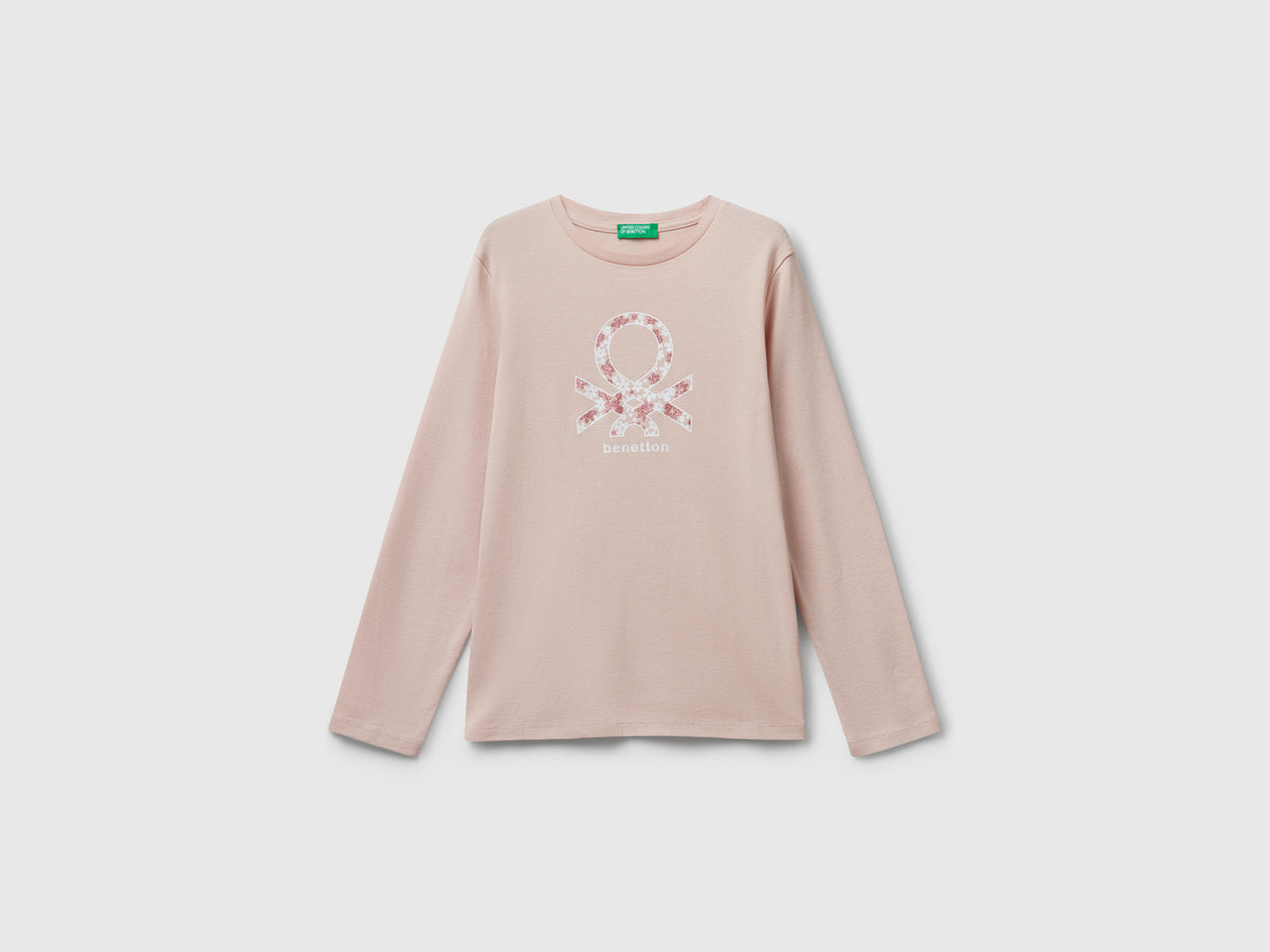 Maglietta con stampa glitter