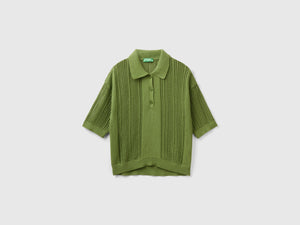 Polo in maglia crochet