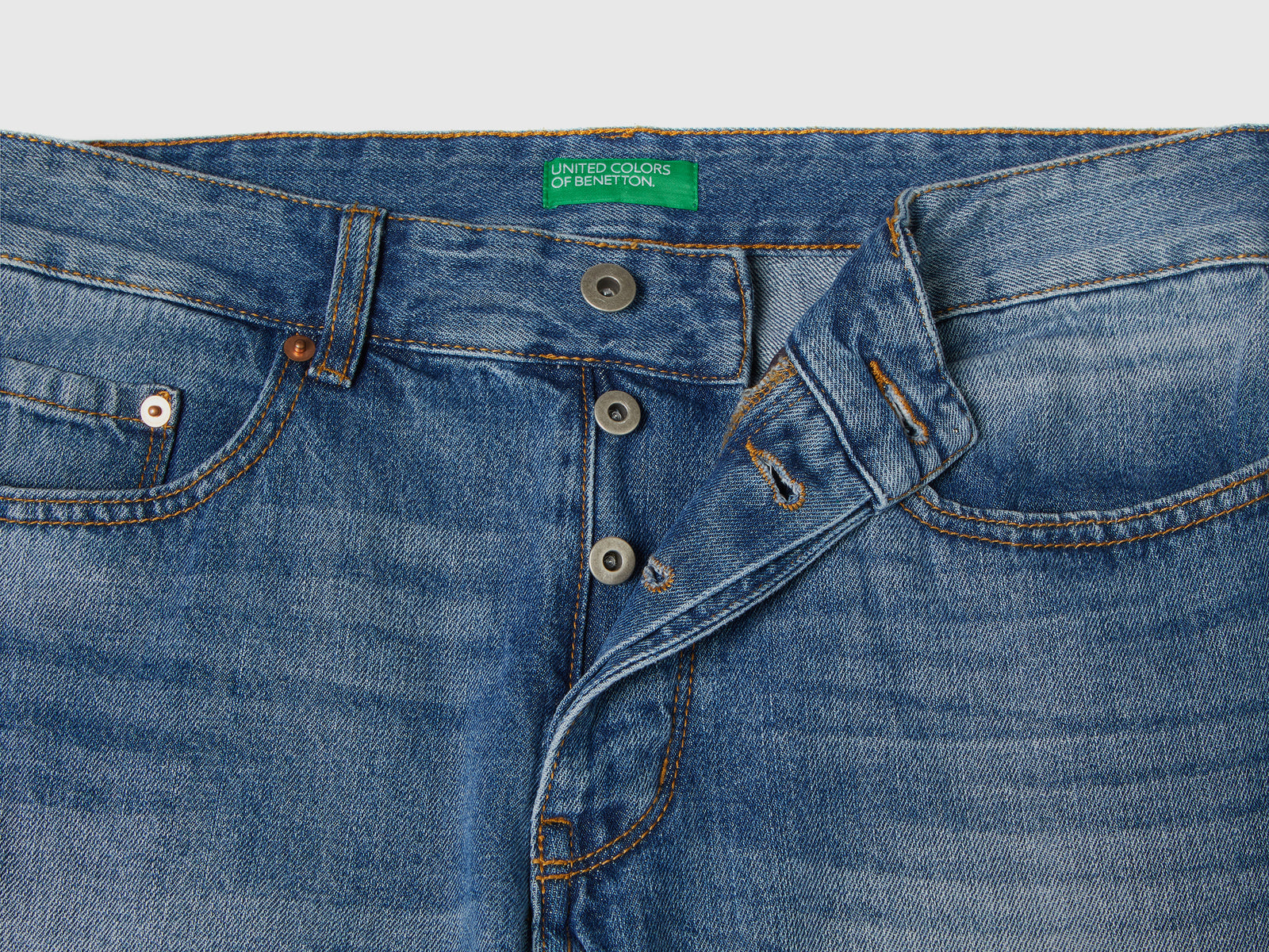 Jeans straight leg 100% cotone da uomo blu 3 | Benetton Outlet