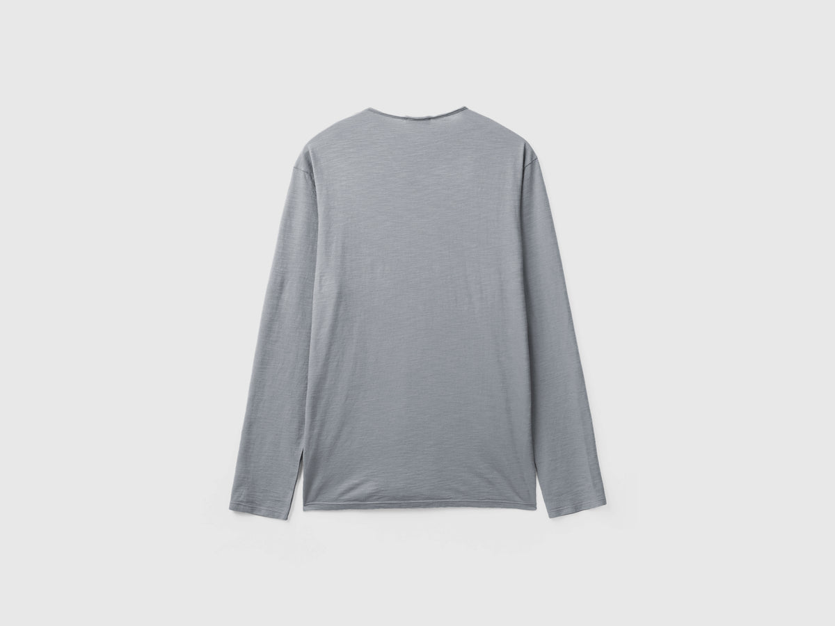 T-shirt a manica lunga in 100% cotone