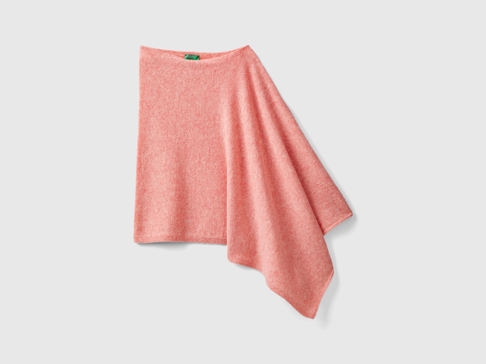 Mantella in pura lana Shetland da donna pesca | Benetton Outlet