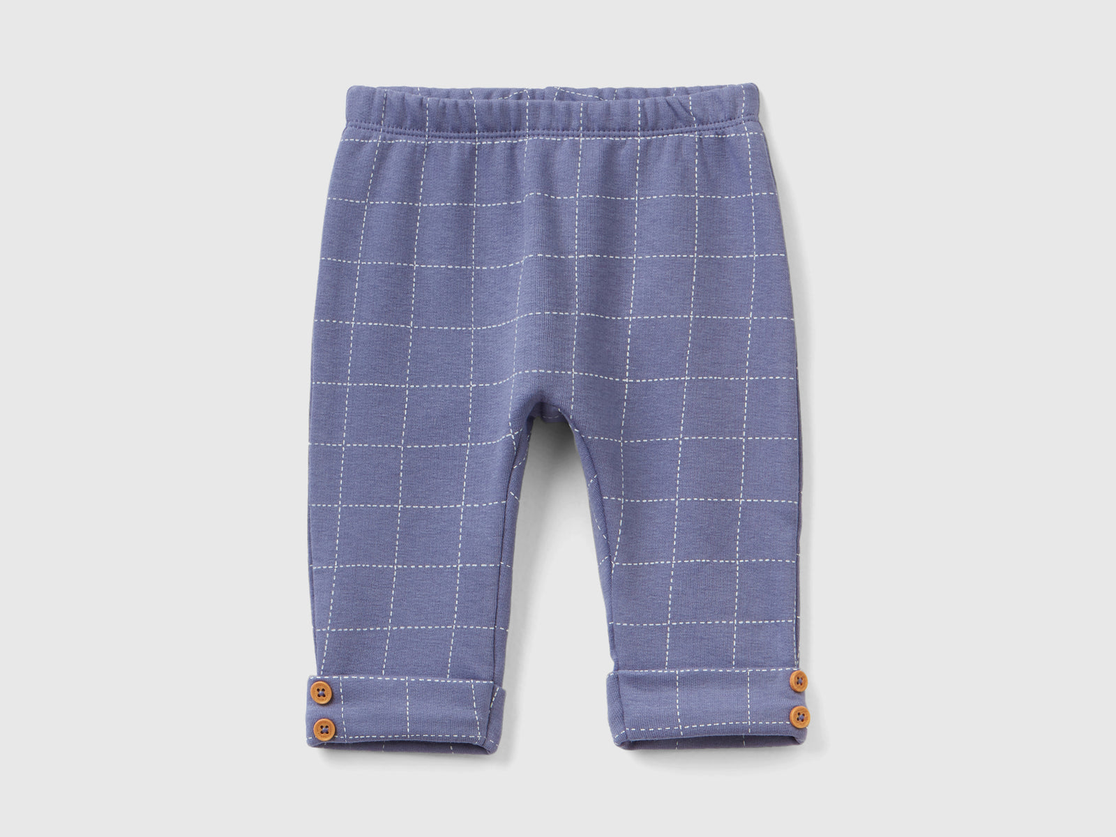 Pantaloni in felpa a quadri da neonato blu | Benetton Outlet