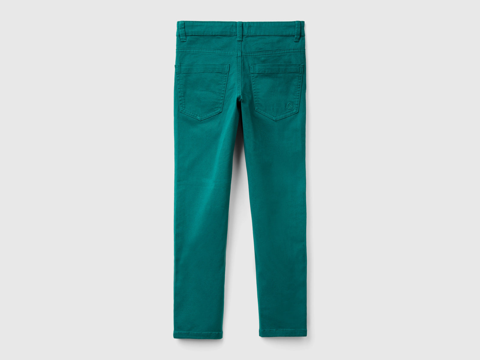 Pantaloni slim fit cinque tasche da bambino verde scuro 2 | Benetton Outlet
