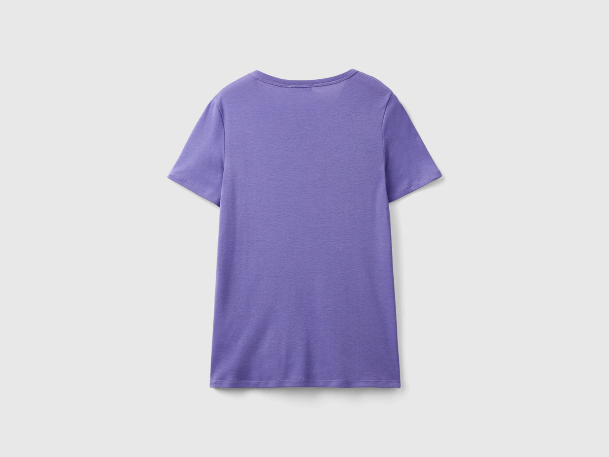 T-shirt 100% cotone con stampa logo glitter