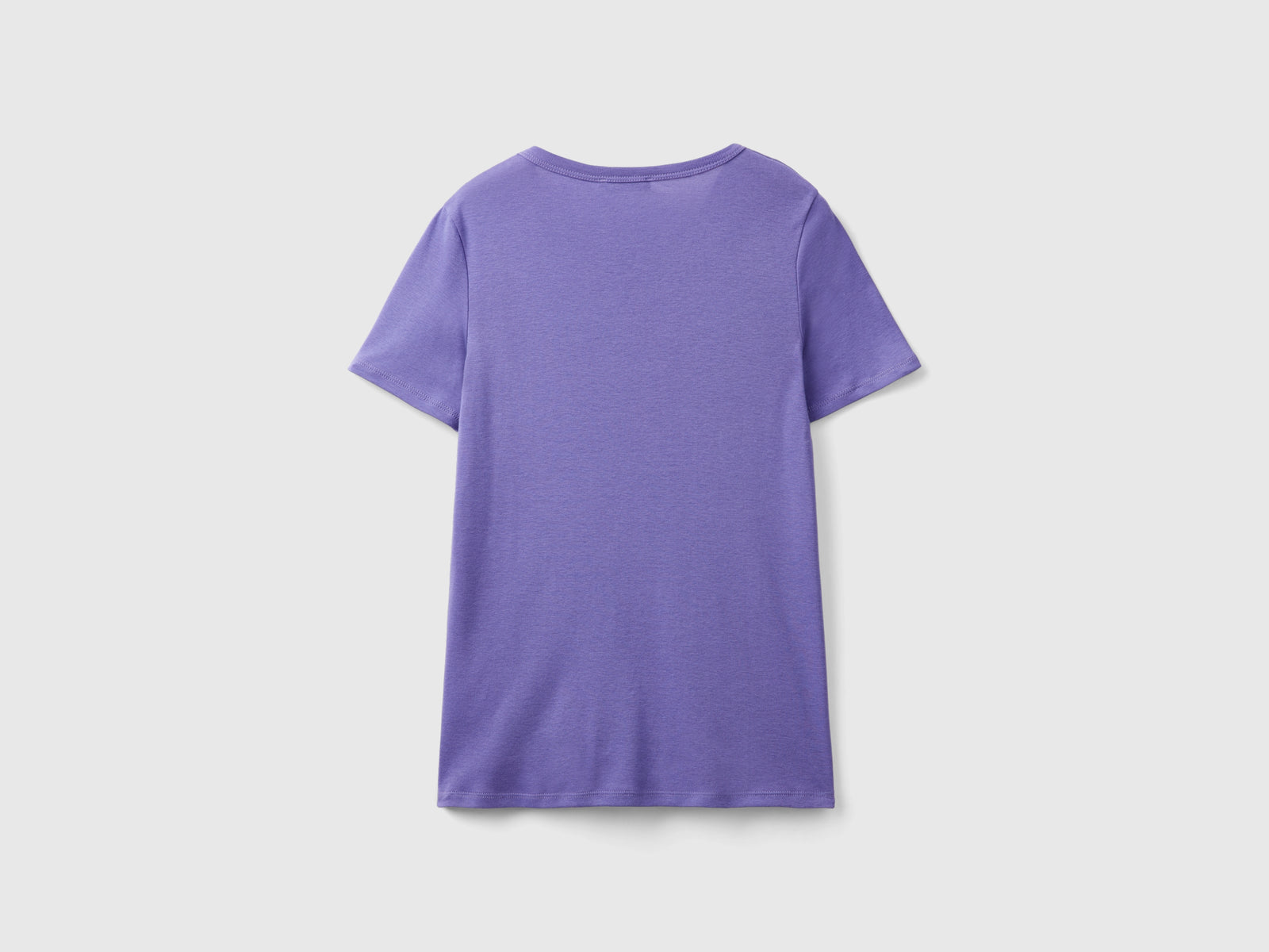 T-shirt 100% cotone con stampa logo glitter da donna viola 2 | Benetton Outlet