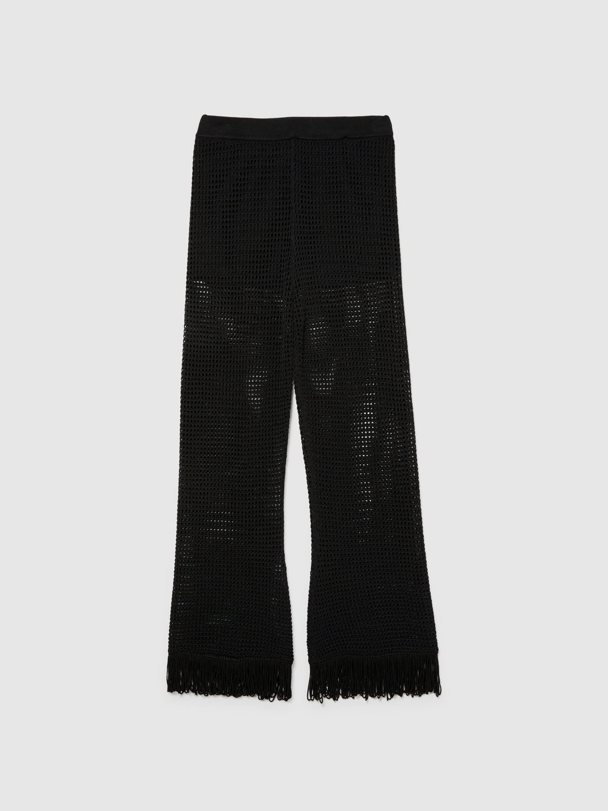 Pantaloni traforati con frange
