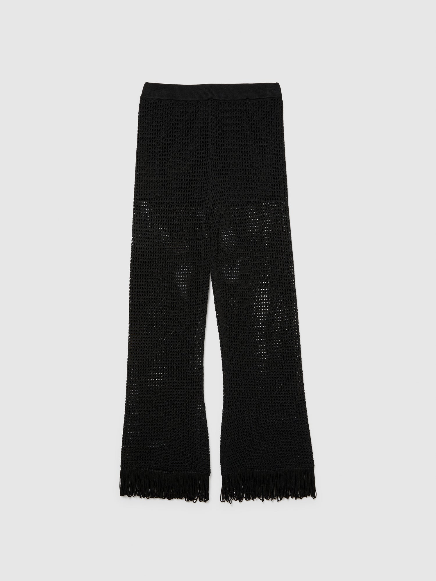 Pantaloni traforati con frange da donna nero | Sisley Outlet